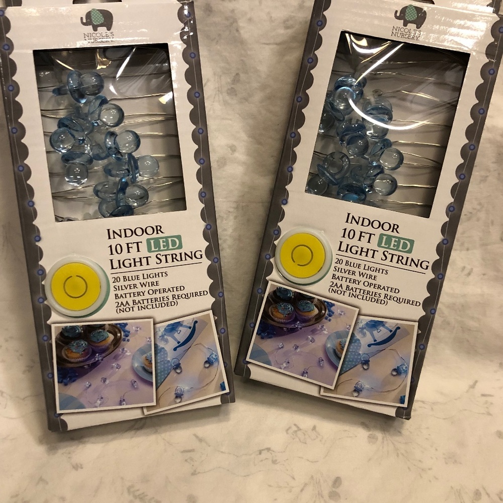 2 Sets- Blue Baby LED “Pacifier” String Lights